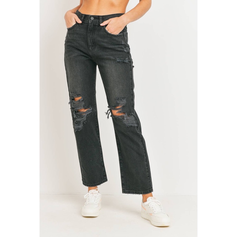 NWT Dylan Washed Black High Rise Distressed Jeans